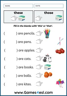 an english worksheet with words and pictures to help students learn how to read