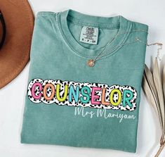 ⭐ABOUT PRODUCT: *Comfort Colors® Shirt * 100% ring-spun cotton for long-lasting comfort. (fibre content may vary for different colors) * Medium fabric (6.1 oz/yd² (206.8 g/m * Feature pre-shrunk cotton for size retention and a signature sewn-in twill label. * Retail fit, Unisex sizing *Bella Canvas Shirt * 100% Airlume combed and ring-spun cotton (fibre content may vary for different colours) * Light fabric (4.2 oz/yd² (142 g/m * Retail fit * Double-needle stitching throughout * Seamless collar Counselor Shirts, School Counselor Gifts, Guidance Counselor, Counselor Gifts, School Psychologist, Comfort Colors Shirt, School Counselor, Comfort Colors, Halloween Shopping