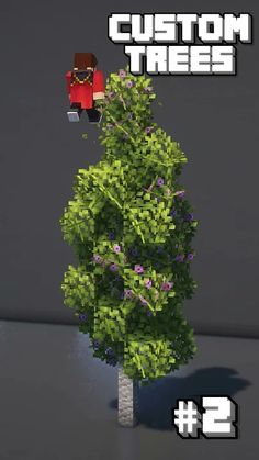 a small tree with purple flowers on it and the text, custom trees 2 0