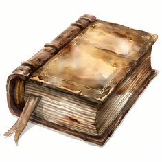 an old book that has been painted with watercolors