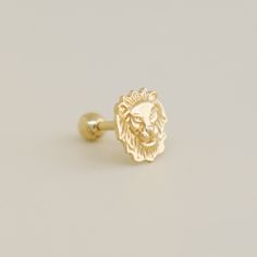 The cute Lion stud earrings are crafted with 14K real solid gold.Buy Anygolds 14K Real Solid Gold Unique Lion Ear Post Stud Piercing Earring Body Jewelry. Lion Ears, Ear Lobe Piercings, Stud Piercing, Tragus Conch, Cartilage Earrings Stud, Gold Lion, Cartilage Stud, Lobe Piercing, Lion Head