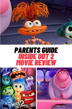 the inside out movie review for parents guide, including an image of cartoon characters with their mouths open