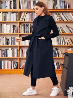 Dark Blue Trench Coat Outfit, Sleeveless Coat Outfit, Trench Outfit, Sleeveless Trench Coat, Long Coat Outfit, Plain Vest, Sleeveless Trench, Trench Coat Outfit, Sleeveless Coat