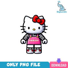 the hello kitty character is wearing a pink shirt