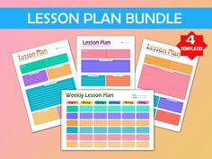 the lesson plan bundle includes four different activities, including an activity sheet and three sheets