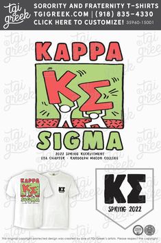 the back and front of a t - shirt that says kapa sigma