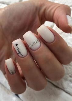 Trendy Short Nail Designs Winter, Milky Nails, Square Nail Designs, Short Square Nails, Short Square Acrylic Nails, Short Acrylic Nails Designs, Nail Designs Glitter, Short Nail Designs