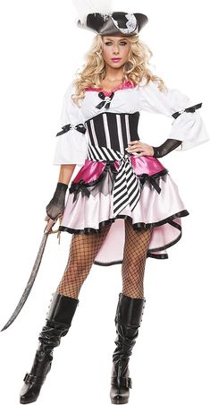 a woman dressed in a pirate costume