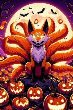 nine tail anime wallpaper Customizable Wallpaper, Fox Anime, Fox Halloween