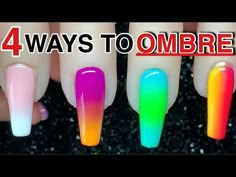 Diy Nail Designs Step By Step, Trendy Short Nail Designs, Ombre Techniques, Ombre Nail Diy, Two Color Nails, Nails With Gel Polish, Ombre Nail Polish, Ombre Nail Colors, Ombre Nails Tutorial