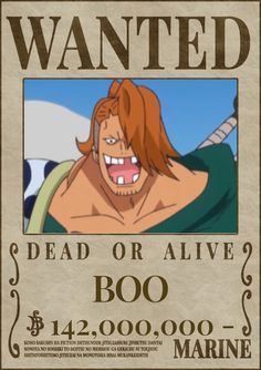 an old wanted poster with a cartoon character in the center and words above it that say, dead or alive boo