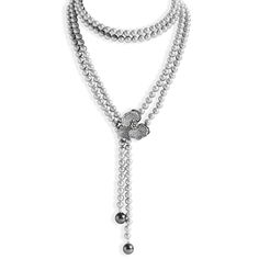 Michael Aram Orchid Lariat Necklace with Pearls and Diamonds 32 Necklace, Orchid Jewelry, Grey Diamond, Tahitian Pearls, Pearl Grey, Orchid Flower, Lariat Necklace, Pearl Drop, Diamond White