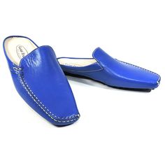 Made In Italy Leather Upper Leather Lining Rubber Sole Hand Made Shoes Blue Summer Loafers With Rubber Sole, Blue Slip-on Summer Loafers, Blue Closed Toe Loafers With Rubber Sole, Blue Slip-on Loafers For Summer, Blue Flat Loafers For Summer, Blue Closed Toe Loafers For Summer, Blue Leather Sole Loafers With Closed Toe, Blue Leather Sole Closed Toe Loafers, Blue Closed Toe Loafers With Leather Sole