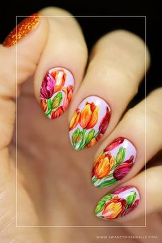 tulip nails designs Manicure Inspiration, Tulip Bouquet, Pretty Flower