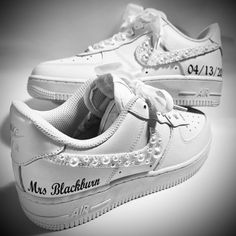 Custom Made Nike Sneakers For Your Feet To Stay Comfortable When You’re Dancing The Night Away. Say Goodbye To The Heals! Get These With Your “New” Last Name One 1 And The Date On The Other. Or Anything You Really Want On Them That I Can Do. Just Ask!!! Nike Customizable Low-top Sneakers, Cheetah Print Wedding, Nike Wedding, Custom Tennis Shoes, Wedding Sneakers, Anniversary Ideas, Nike Shoes Women, Wedding Plans, One 1