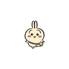 a cartoon rabbit holding a flower in its hand