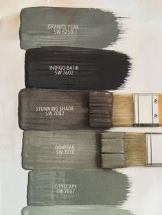 the different shades of paint are shown