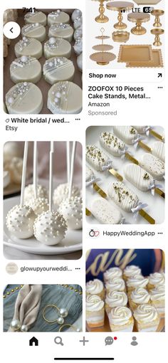 an image of wedding cakes and cupcakes on facebook