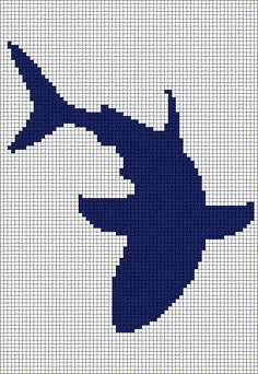 the silhouette of an airplane is shown on a cross stitch pattern in blue and white