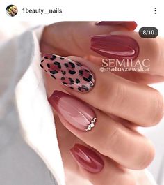 Holiday Nails Autumn, Autumn Leopard Nails, Biab Nail Art Almond, Autumn Leopard Print Nails, Fall Nails With Leopard Print, Nail Ideas Biab, Leopard Print French Nails, Fall Leopard Print Nails, Leopard Nails Designs