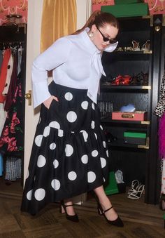 ELOQUII x kate spade new york Tiered Dot Maxi Skirt High Low Hem, Kate Spade New York, Turtleneck Sweater, High & Low, High Low, Maxi Skirt, Kate Spade, Turtle Neck, Dots