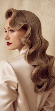 Take your wedding guest look to the next level with Hollywood glam waves! This vintage-inspired hairstyle combines smooth, polished curls with a touch of glamour for a red-carpet-worthy style. Perfect for any elegant wedding—whether you’re attending an evening affair or a glamorous daytime celebration. 💃💖  #HollywoodGlamWaves #WeddingHairInspo #BridalHairTrends #WeddingGuestLooks #VintageWaves #GlamHairstyles #TimelessWeddingHair #WeddingHairGoals Vintage Glam Wedding Hair, Vintage Waves Hair Tutorial, Hollywood Glam Hair Wedding, 20 Hairstyles 1920s, Hollywood Waves Black Women, Elegant Waves Hairstyles, Vintage Hollywood Hairstyles, 1940s Waves, Retro Bridal Hair