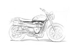 a pencil drawing of a motorcycle on a white background with space for text or image