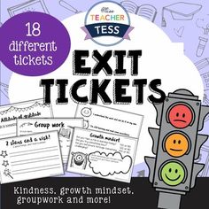 In this product Ive included 18 different exit tickets. There are a variety of learning and gratitude reflections, lesson summaries, growth mindset prompts and group work assessments. 

Use the tickets at the end of a lesson, the end of the day or the end of the week to assess your students understanding of a concept or lesson and even their emotional state of mind. 

Its so important to encourage self reflection and accountability in learning. Your students will become accustomed to honestly an Mindset Prompts, Exit Tickets, End Of The Week, Self Reflection, Group Work, State Of Mind, Growth Mindset, Assessment, Gratitude