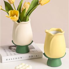 Inspired by the buds of tulips, with delicate details, enjoy the little things in life DETAIL - Item No: 202209CV37 - Material: Ceramic - Package include: 1/pack RECOMMENDED BUY Tulip Atmosphere Night Lamp Romantic Flower Table Lamp Arcilla Ideas, Ceramic Tulip, Tulip Vase, Cute Furniture, Cerámica Ideas, Tanah Liat, Tulips In Vase, Clay Diy Projects, The Little Things In Life