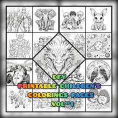 the printable children's coloring pages vol 1 is shown in black and white