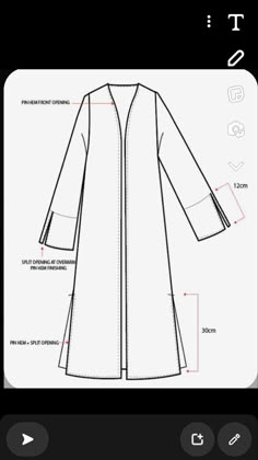 Abaya Template, Abaya Sketch Design, Sewing Abaya, Fashion Design Drawing, Abaya Kimono, Fashion Drawing Tutorial