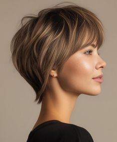 Short Haircuts From The Back View, Pixie Layered Bob, Women’s Short Pixie Haircuts, Layered Pixie Haircuts With Bangs, Short Flicky Hair, 2024 Short Hairstyles For Women, Pixie Haircut For Straight Hair, Short Bob Shag, Short Ladies Hairstyles