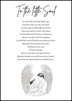 a poem with an angel holding a baby