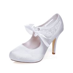 [AU$ 84.00] Women's Satin Stiletto Heel Closed Toe Pumps (047083295) White Pumps Wedding, Wedding Shoes High Heels, Red Wedding Shoes, Wedding Shoes Platform, Bridal Pumps, Designer Wedding Shoes, Wedding Pumps, Wedding Shoes Lace, Wedding Boots