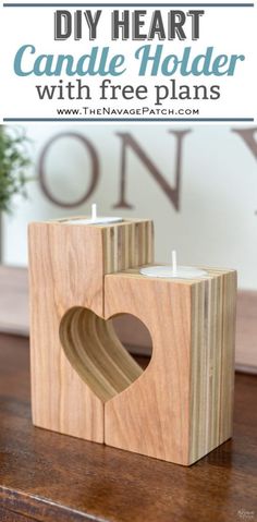 the diy heart candle holder with free plans