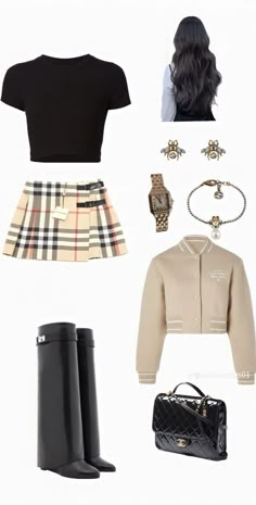 Burberry Aesthetic Outfit, Burberry Style, Estilo Preppy, Cute Comfy Outfits, Cute Simple Outfits, Fancy Outfits, Swag Outfits, Kpop Outfits, Looks Style