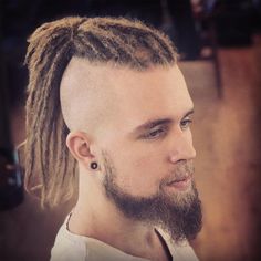 Dreadlocks Styles For Men: Try Out the Coolest & Hottest Looks Dread Mohawk, Mohawk Locs, Loc Mohawk, Dreadlock Mohawk, Locs Dyed, Viking Dreadlocks, Hairstyles Male, Dread Hairstyles For Men, Mohawk Hairstyles Men