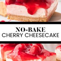 no - bake cherry cheesecake with graham crackers