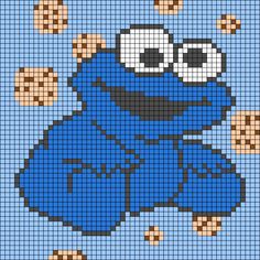 an image of sesame the cookie monster in blue