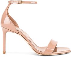 Saint Laurent Amber Ankle Strap Sandals in Nude Rose | FWRD Blush Sandals With Heel Strap And Open Heel, Blush Sandals With Heel Strap, Chic Blush Leather Sandals, Blush Leather Open Heel Shoes, Blush Leather Open Heel Heels, Feminine Blush Sandals With Heel Strap, Elegant Blush Sandals With Ankle Strap, Blush High Heel Sandals With Heel Strap, Blush Heels With Ankle Strap And Heel Strap