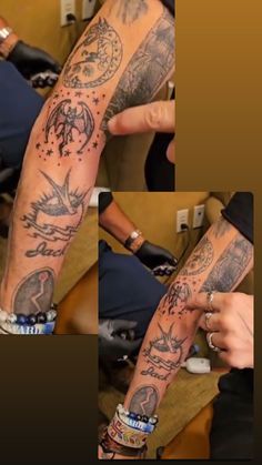 a person with many tattoos on their arm