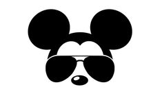 a mickey mouse with sunglasses on it's head and the ears are wearing shades