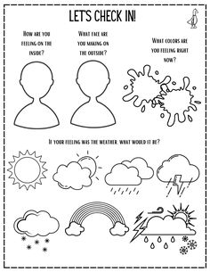 Check ins are a great way to connect with students or clients before trying to focus! Use in schools or counseling. Learn more at https://www.aduckstherapist.com Art Counseling Activities, Get To Know Me Counseling Activity, Back To School Therapy Worksheets, School Counseling Centers, Play Therapy Activities Counseling, School Based Therapist, Counseling Check In Sheet, Get To Know Me Therapy Activity, Counseling Coloring Pages