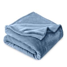 a blue blanket folded on top of each other