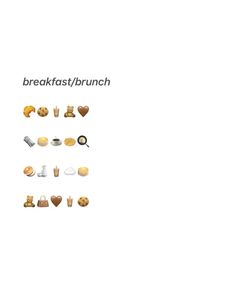 the breakfast / brunch emotes are arranged in different ways