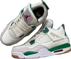 Nike Air Jordan 4 High-top, Nike Air Jordan 4 High-top With Branded Insole, Green Low-top Air Jordan 4, Green Low-top Air Jordan 4 Sporty, Green Low-top Air Jordan 4 With Cushioned Footbed, Casual Nike Air Jordan 4 For Sports, Casual Green Air Jordan 4, Sporty Green Air Jordan 4, Casual Green Air Jordan 4 For Streetwear