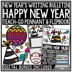 new year's resolution flip book and printables for the digital version included