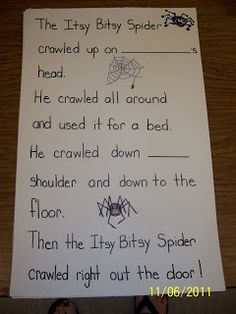 Mrs. Egley's Kindergarten: Name Charts Kindergarten Chants, Halloween Fingerplays, Prek Halloween, Kindergarten Poetry, Name Activities Preschool, Kindergarten Poems, Fall Classroom Activities, Class Community, College Assignment