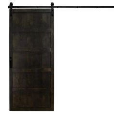 an open sliding door with metal bars on the bottom and side, against a white background