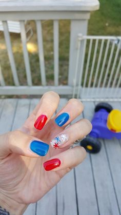 Cute Summer Nails 4th Of July, Beach 4th Of July Nails, Nail Inspiration 4th Of July, 4th Pf July Nail Ideas, Cute Nail Ideas 4th Of July, 4th Of July Nails Simple Short, Fourth Of July Nails Square, Easy Fourth Of July Nails